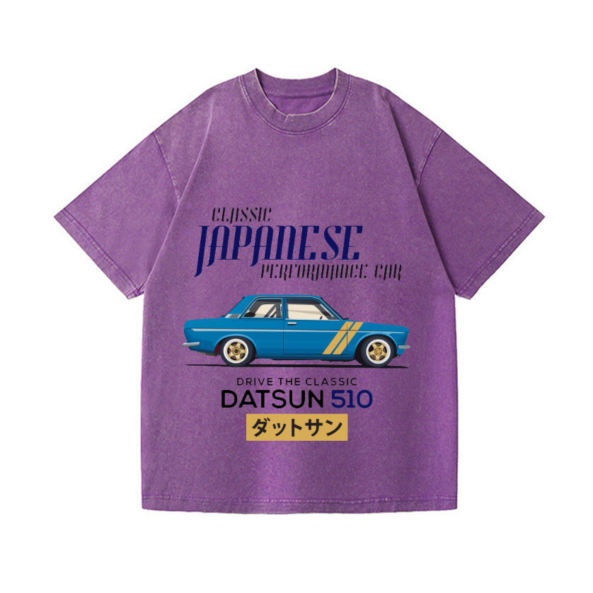 Nissan Datsun 510 Car Vintage Wash Japanese Design T-Shirt