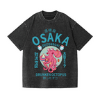 Osaka Dotonbori Drunken Octopus Vintage Wash Japanese Design T-Shirt