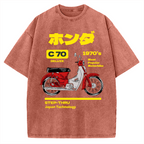 C70 Retro Motorcycle Vintage Washed T-shirt