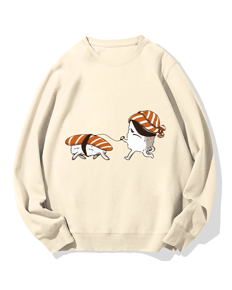 Sushi walking sushi Cotton Sweatshirt