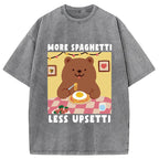 Bear Eating Spaghetti Washed T-Shirt