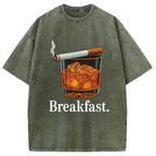 Breakfast Funny Meme Washed T-Shirt