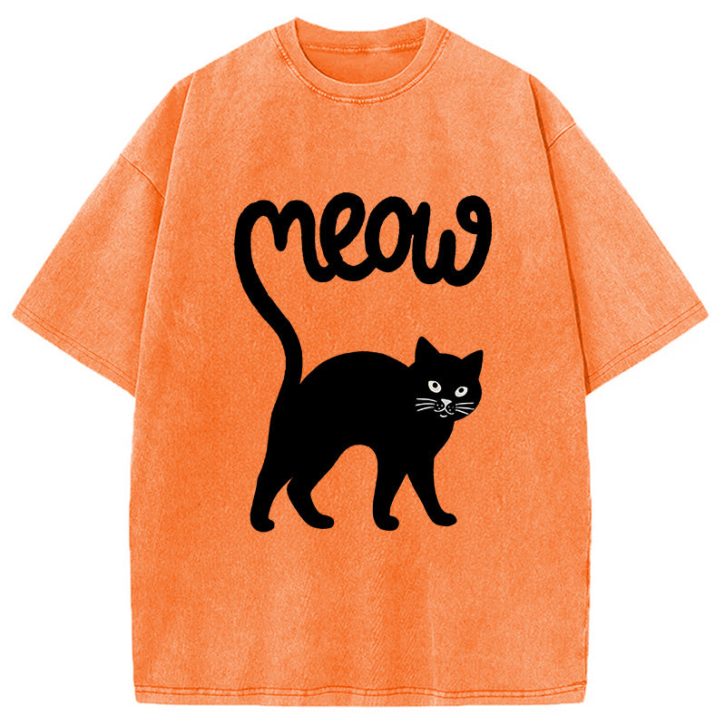 Funny Cat Tail Washed T-Shirt