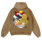 Ramen Yummy Vintage Washed Cotton Back Art Hoodie