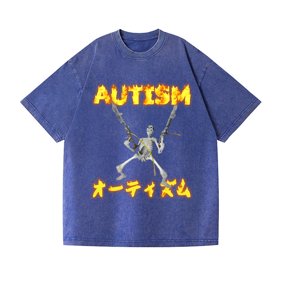 Autism Vintage Wash Japanese Design T-Shirt