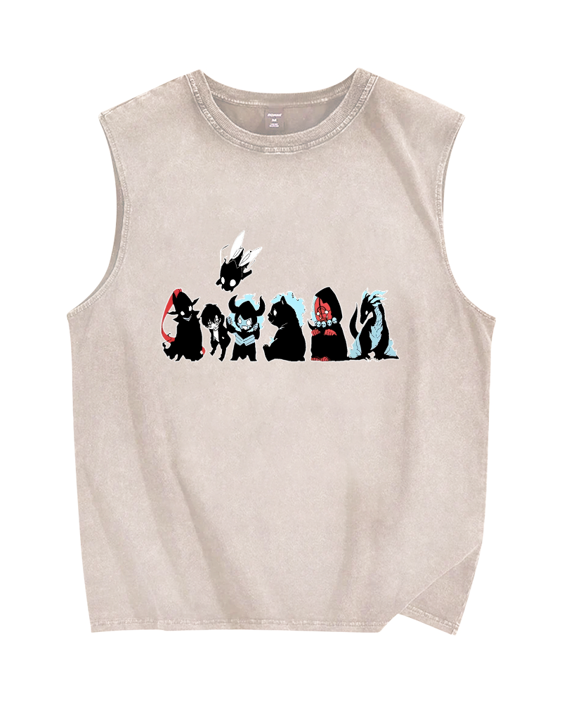 Solo Leveling Vintage Distressed Washed Tank Top