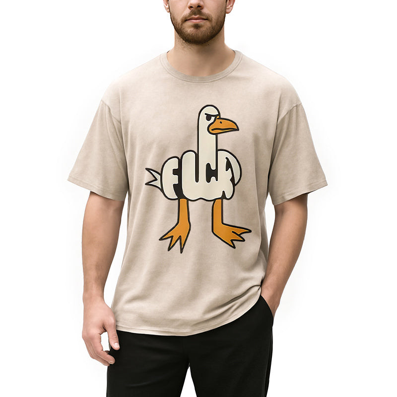 Tokyocanvas Angry Goose Funny Washed T-Shirt
