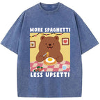 Bear Eating Spaghetti Washed T-Shirt