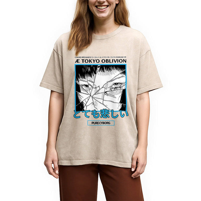 Cyberpunk Dark Fantasy Washed T-Shirt
