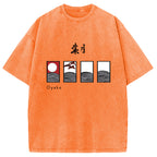 Hanafuda August Suite Japanese Washed T-Shirt