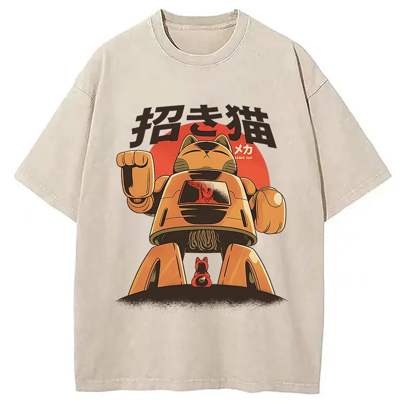 Mecha Cat Washed T-Shirt