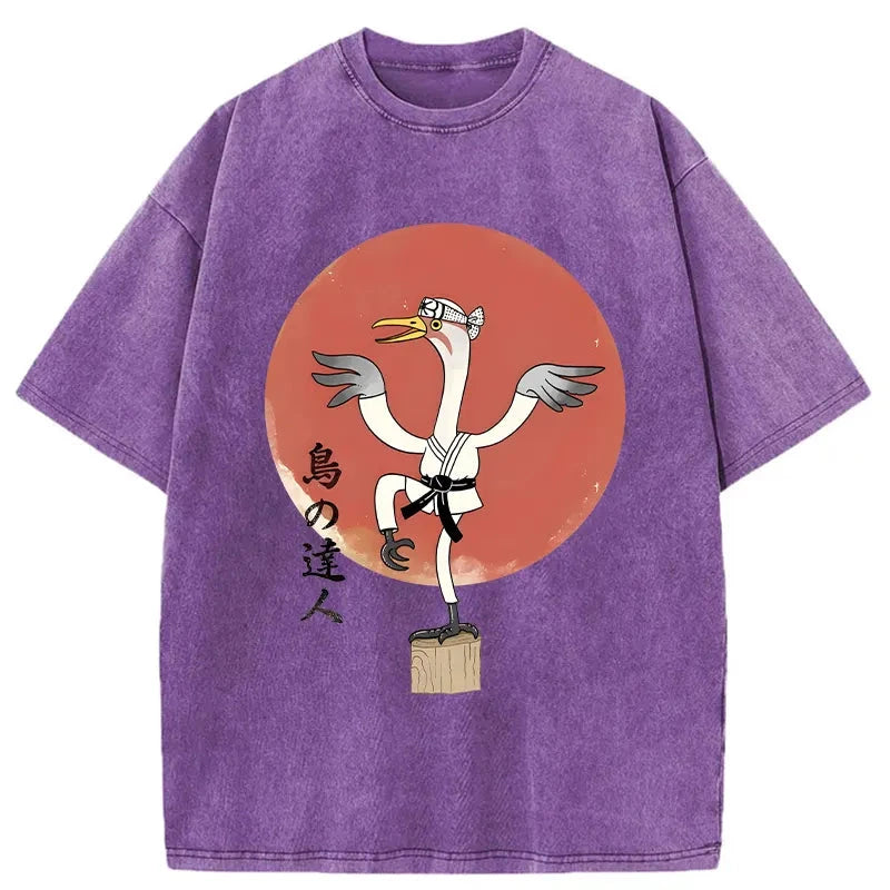 Karate Crane Japan Washed T-Shirt