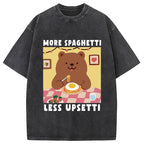 Bear Eating Spaghetti Washed T-Shirt