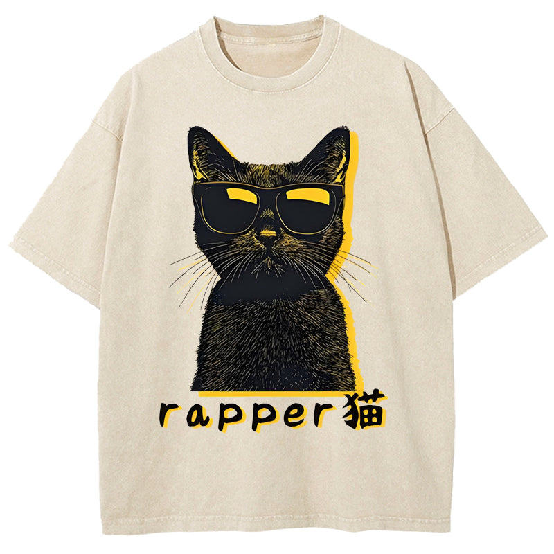 Rap cat Washed T-Shirt