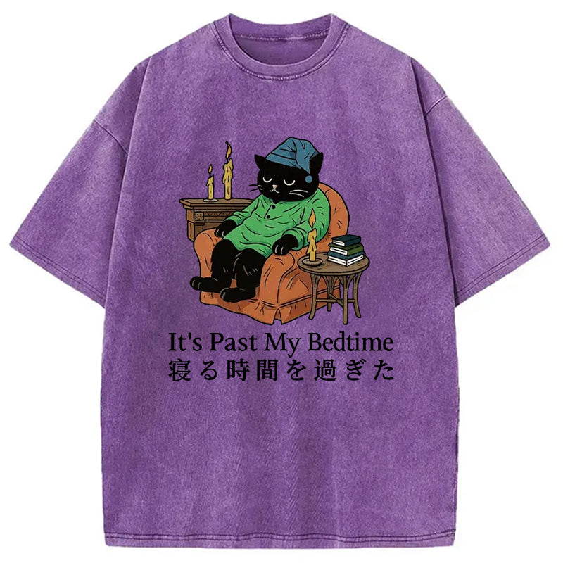 Cat That Goes To Bed Early Washed T-Shirt