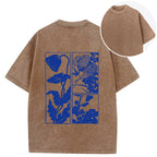 Woodcut Flowers Back Washed T-Shirt