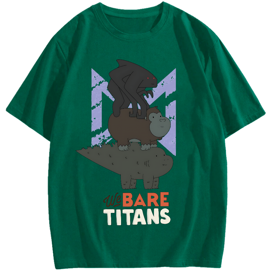 We Bare Titans Cute Monsters Japanese Cotton casual T-shirt