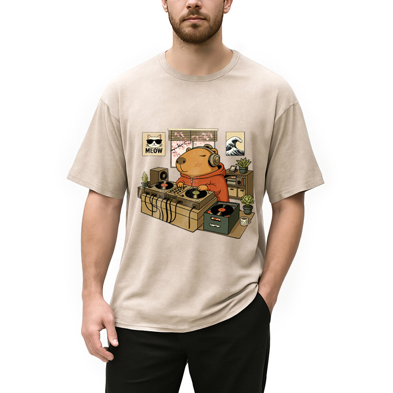 Capybara DJ Washed T-Shirt