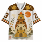 Stacked Capybara Retro Jersey Shirts