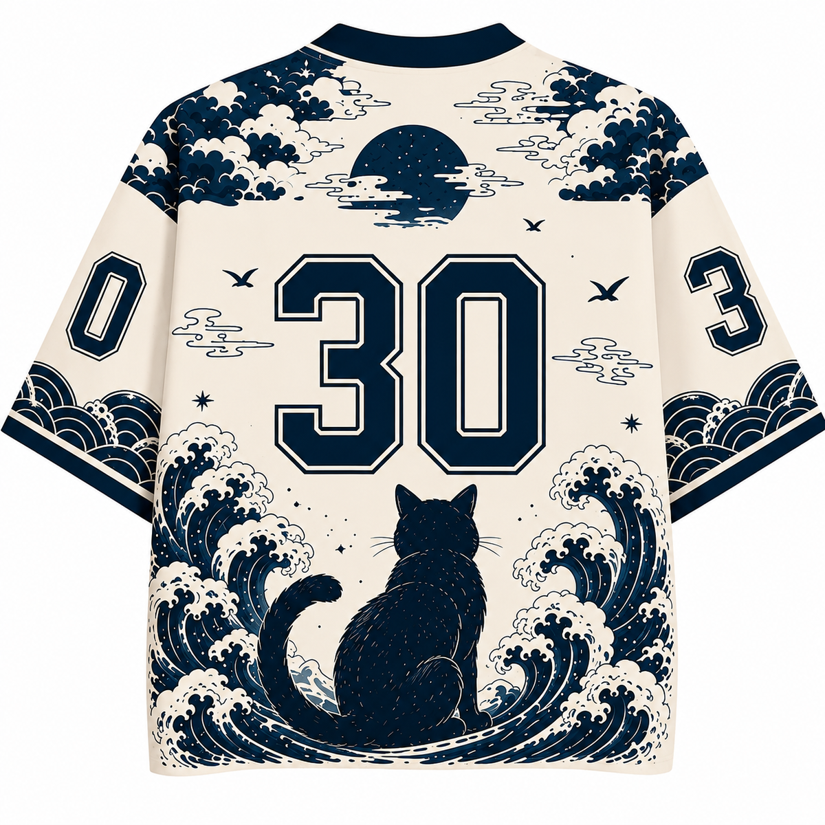 Ocean Black Cat Jersey Shirts