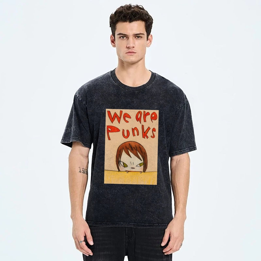 Yoshitomo Nara We Are Punks Vintage Wash Japanese Design T-Shirt
