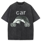 Cat Car Washed T-Shirt