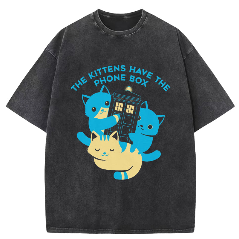 The Kittens Have The Phone Box Washed T-Shirt