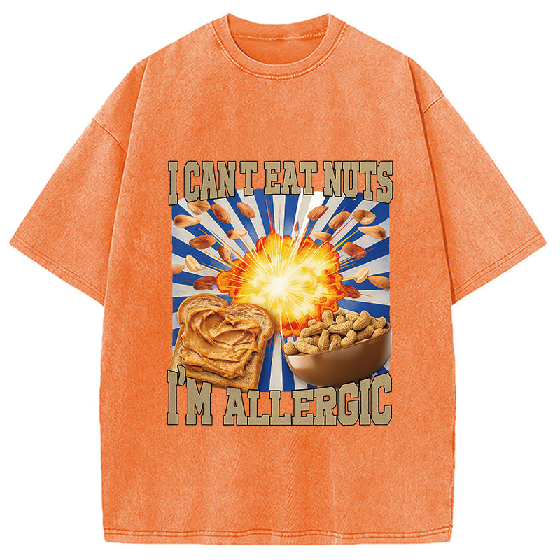 Allergy Nut Intolerance Washed T-Shirt