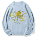 Japanese Octopus Geek Cotton Sweatshirt