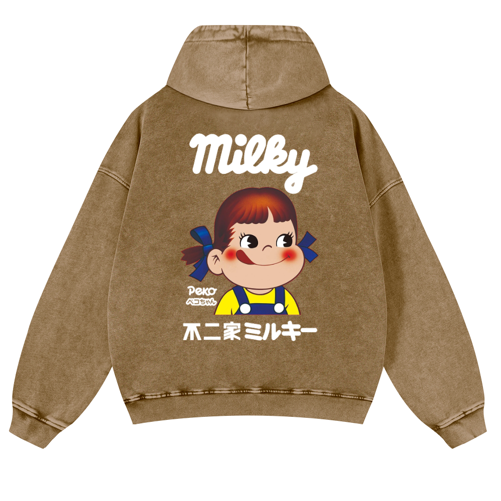 Fujiya Vintage Washed Cotton Back Art Hoodie