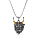 Dark Retro Japanese Prajna Mask Necklace