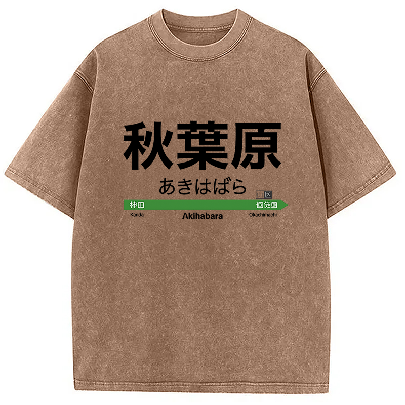 Akihabara Station Washed T-Shirt