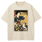 Woman Yelling At Cat Washed T-Shirt