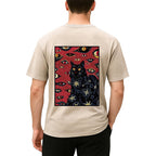 Mysterious Cat Back Washed T-Shirt