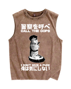 Call the cops I dont care Vintage Distressed Washed Tank Top