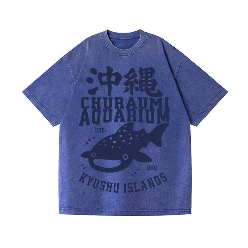 Okinawa Churaumi Aquarium Kyushu Islands Fish Vintage Wash Japanese Design T-Shirt