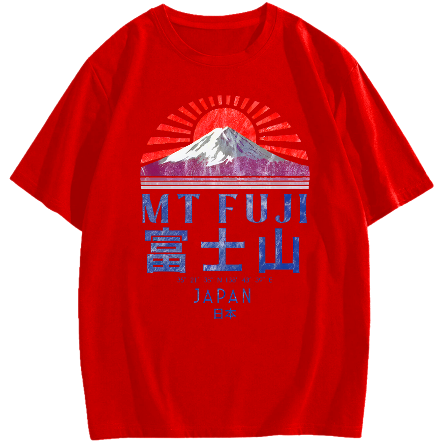 Mount Fuji Vintage Japan Graphic Cotton casual T-shirt
