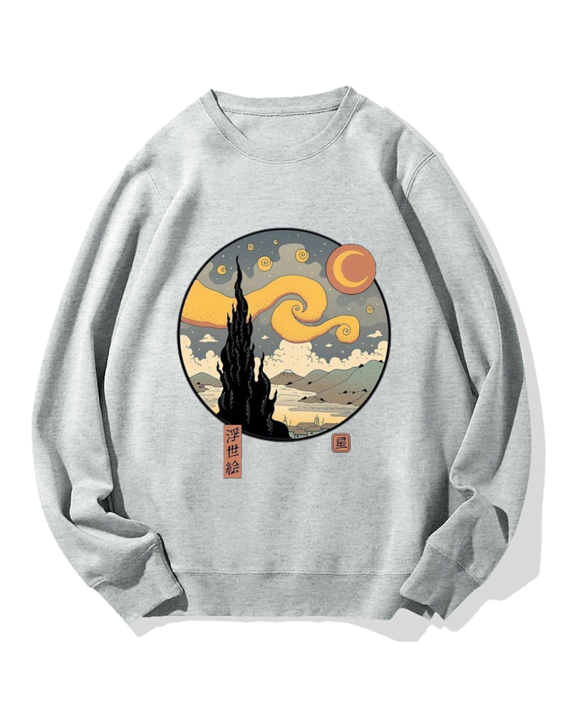 Ukiyo-e Painting Cotton Sweatshirt