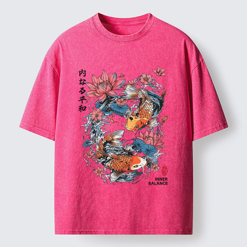 Unisex Koi Serenity Washed T-Shirt