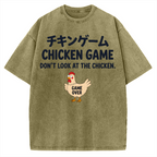 Chicken Game Funny Vintage Washed T-shirt