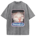 Benadryl Meme Cat Washed T-Shirt