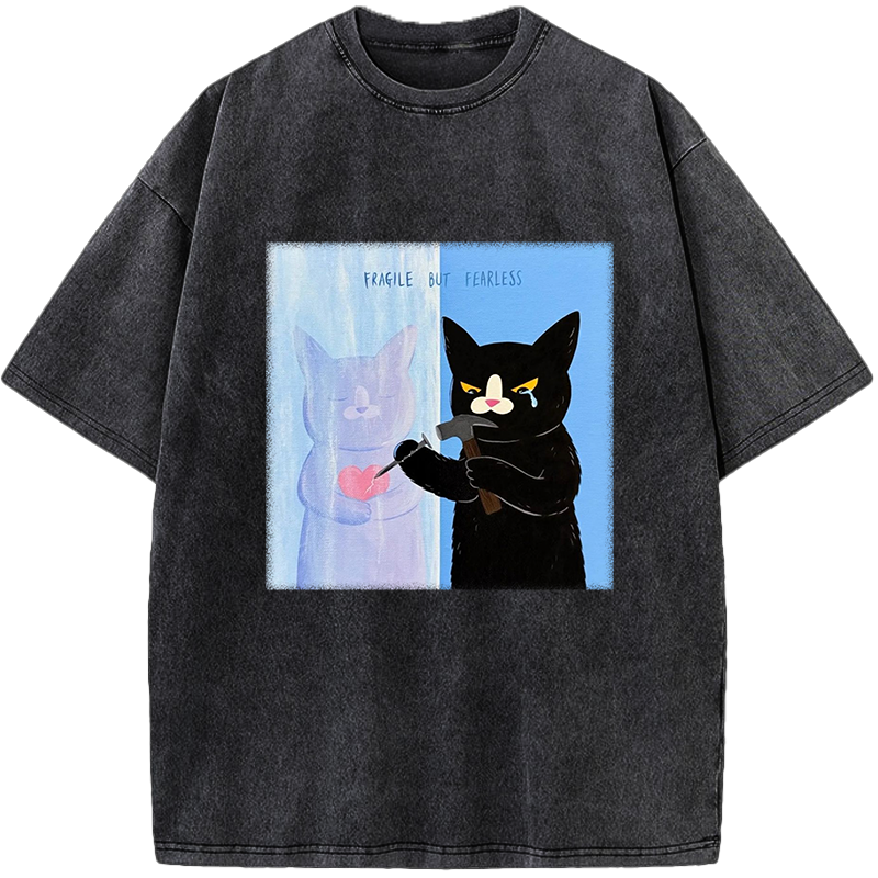 Unisex FRAGILE BUT FEARLESS Vintage Washed T-Shirt