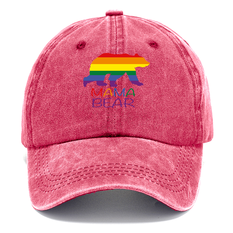 LGBT Pride Mama Bear Washed Cap