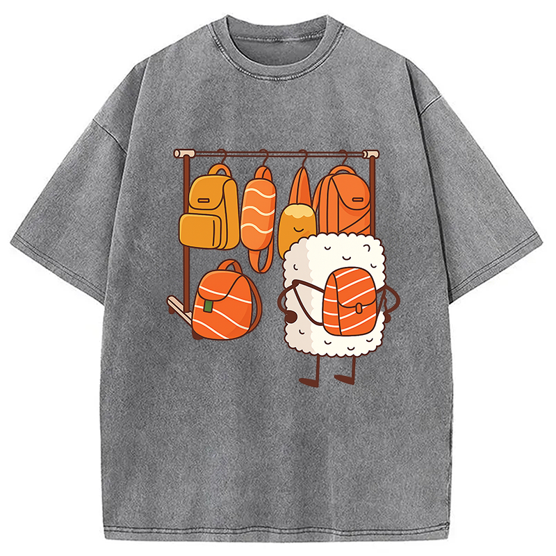 Sushi Is Selecting Backpacks Washed T-Shirt