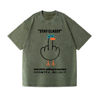 Stay Classy Goose Bird Vintage Wash Japanese Design T-Shirt
