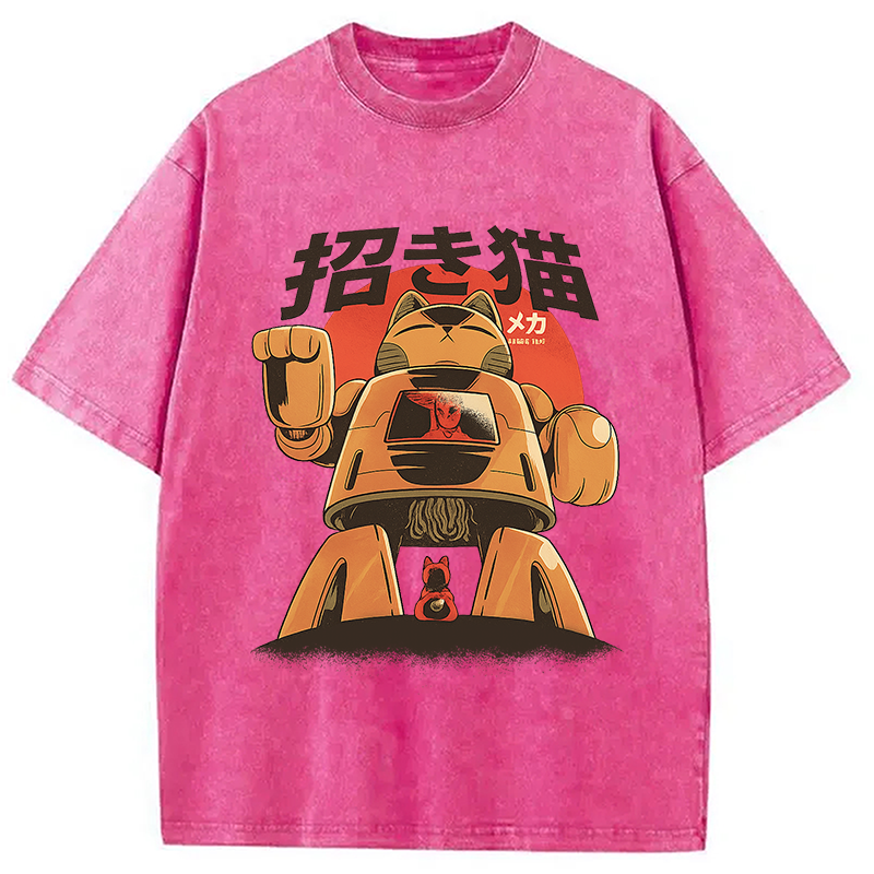 Mecha Cat Washed T-Shirt