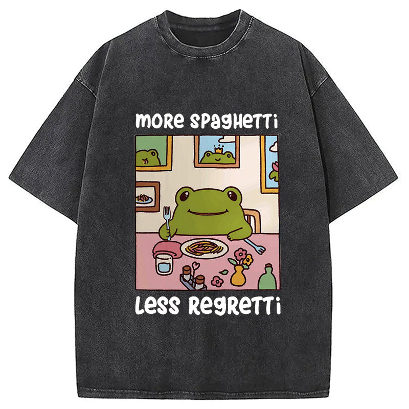 More Spaghetti Less Regretti Frog Washed T-Shirt
