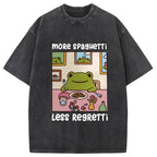 More Spaghetti Less Regretti Frog Washed T-Shirt