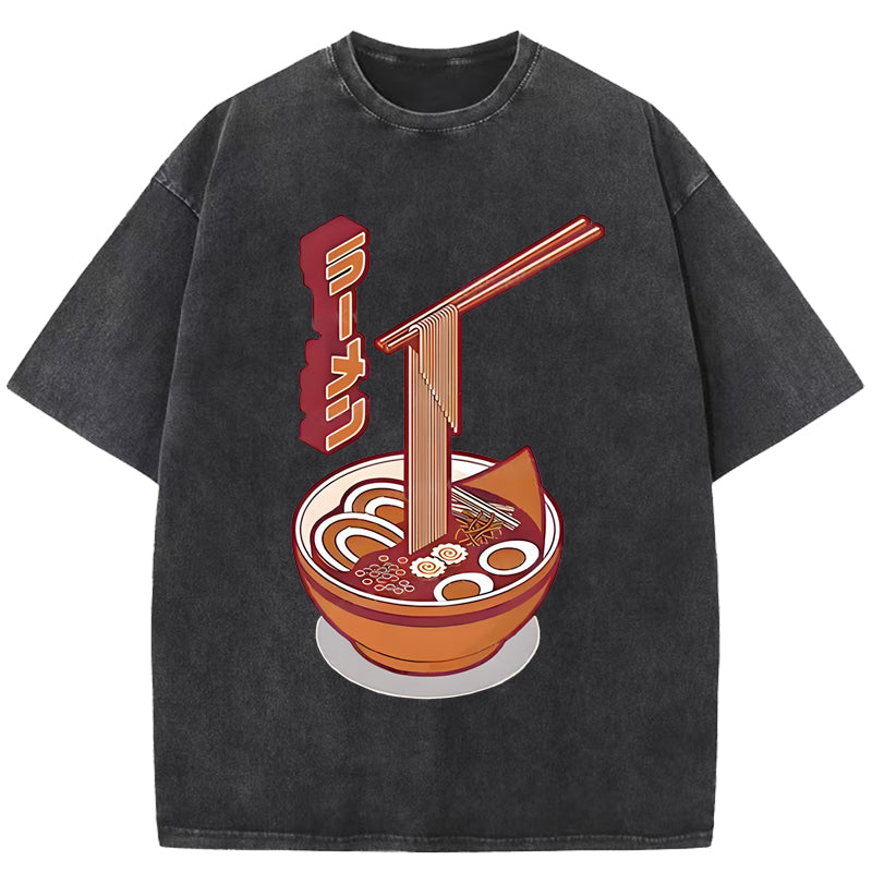 Retro Japanese Ramen Washed T-Shirt