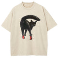 Black Cat & Red Role Washed T-Shirt